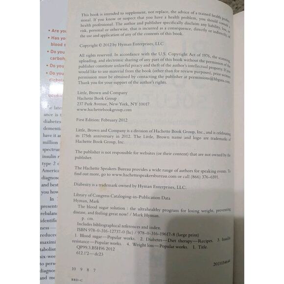 THE BLOOD SUGAR SOLUTION by Mark Hyman Hardcover book FREE SHIPPING weight loss - Picture 2 of 3